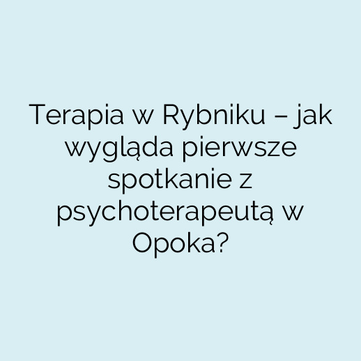 Terapia w Rybniku – jak wygląda pierwsze spotkanie z psychoterapeutą w Opoka?
